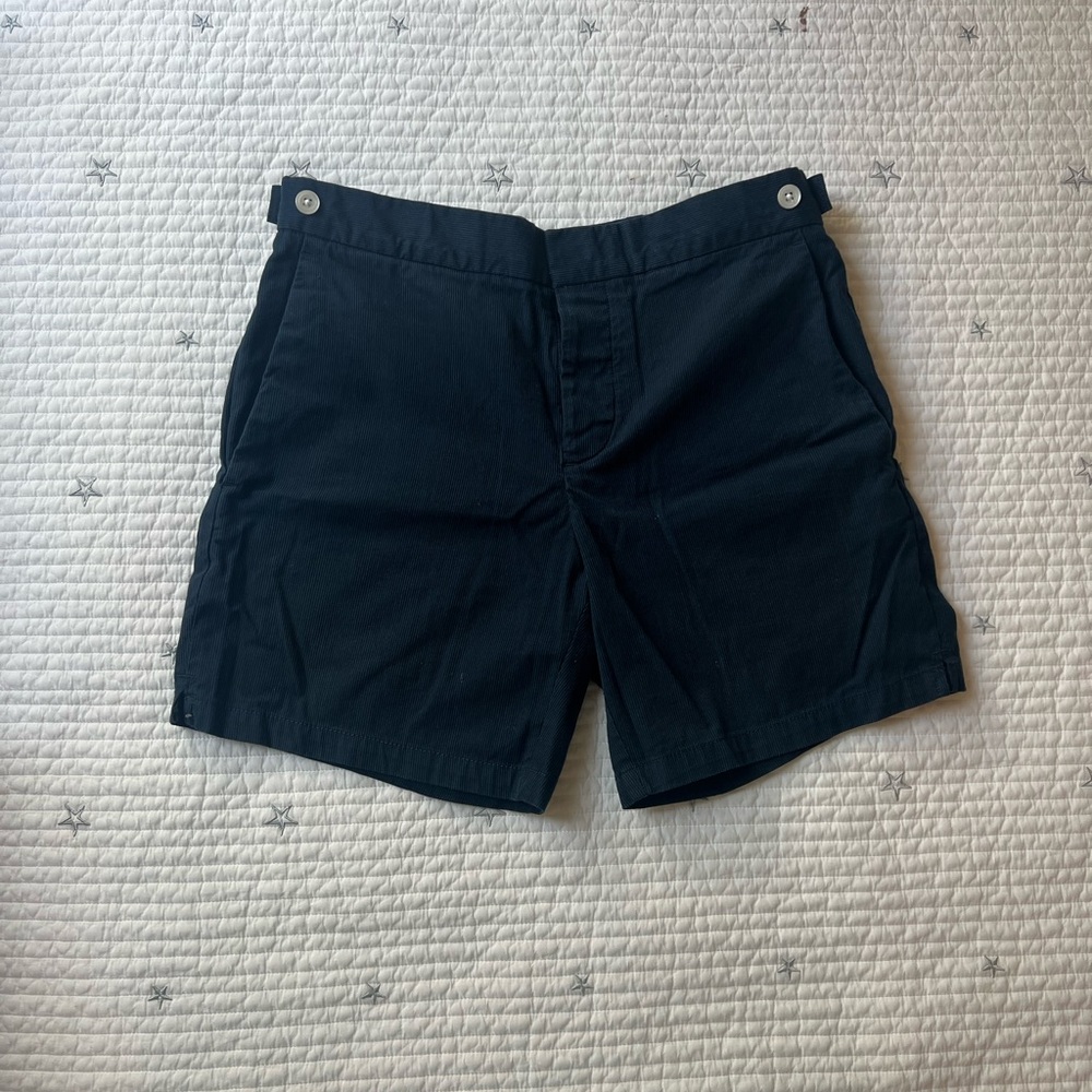 Club Monaco Navy Pinstripe Shorts